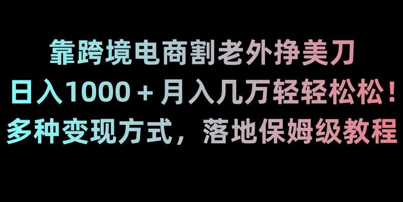 靠跨境电商割老外挣美刀，日入1000＋月入几万轻轻松松！多种变现方式，落地保姆级教程【揭秘】-阿灿学库
