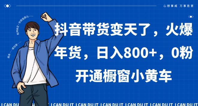抖音带货变天了，火爆年货，日入800+，0粉开通橱窗小黄车【揭秘】-阿灿学库