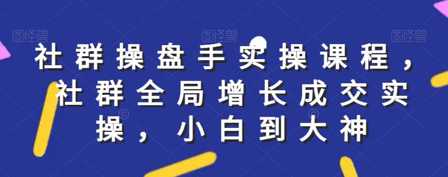 社群全局实操课程，社群增长成交，小白到大神-阿灿学库