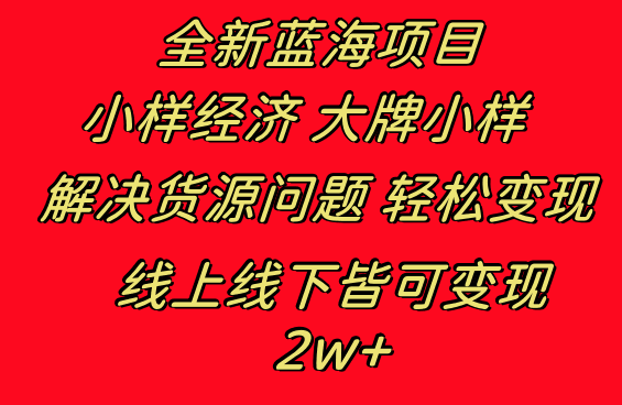 全新蓝海项目 小样经济大牌小样 线上和线下都可变现 月入2W+-阿灿学库