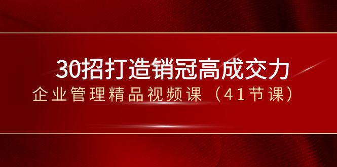30招-打造销冠高成交力-企业管理精品视频课（41节课）-阿灿学库