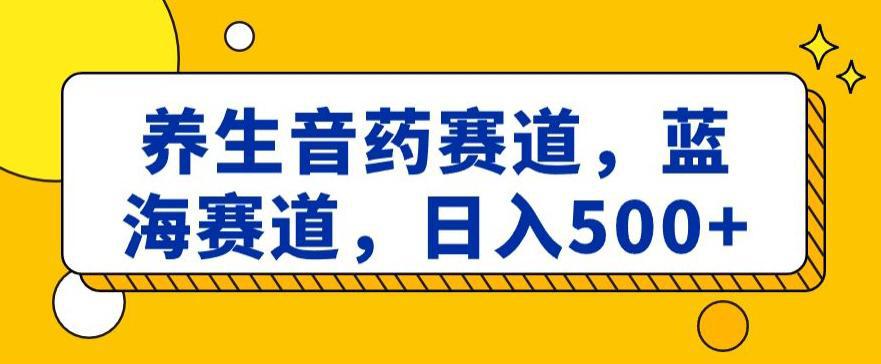 养生音药赛道，蓝海赛道，日入500+【揭秘】-阿灿学库