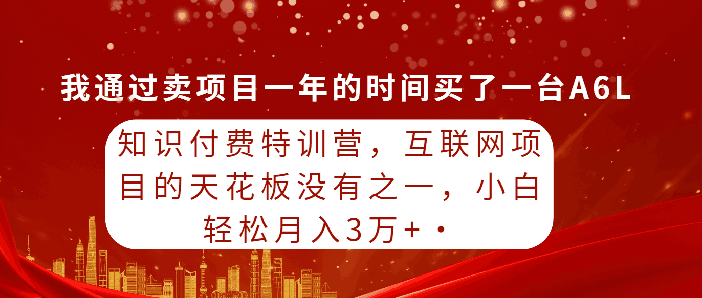 2024玩转知识付费特训，互联网项目的天花板没有之一，小白轻轻松松月入30000+-阿灿学库