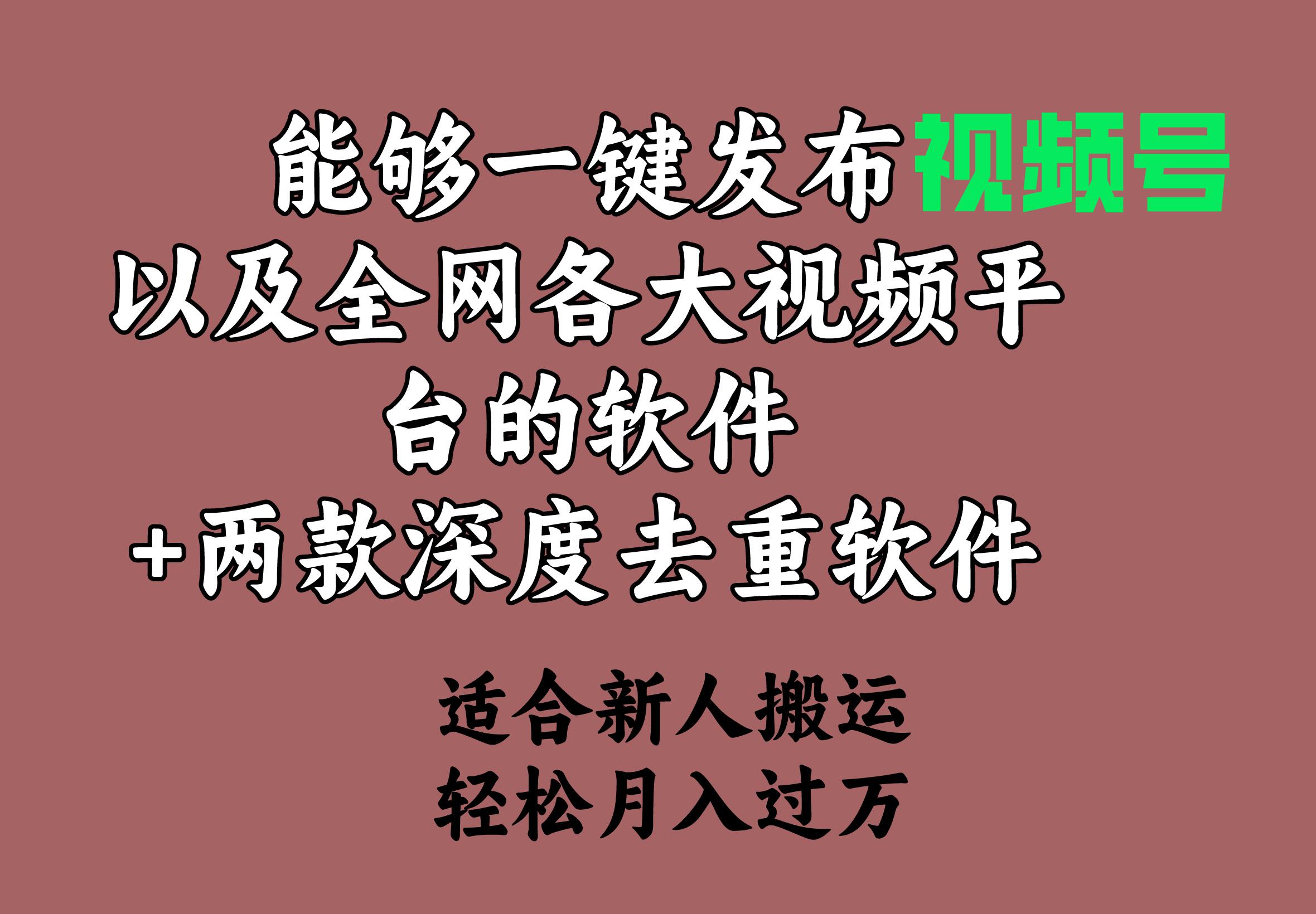 能够一键发布视频号以及全网各大视频平台的软件+两款深度去重软件-阿灿学库