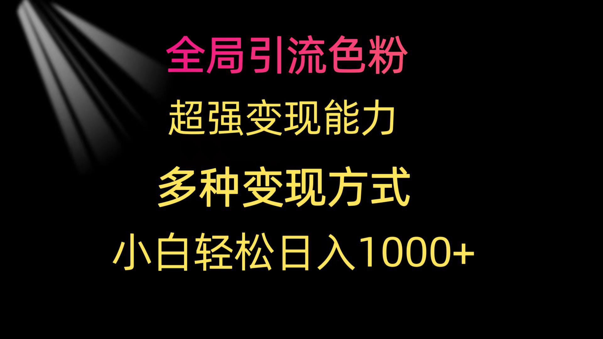 全局引流色粉 超强变现能力 多种变现方式 小白轻松日入1000+-阿灿学库