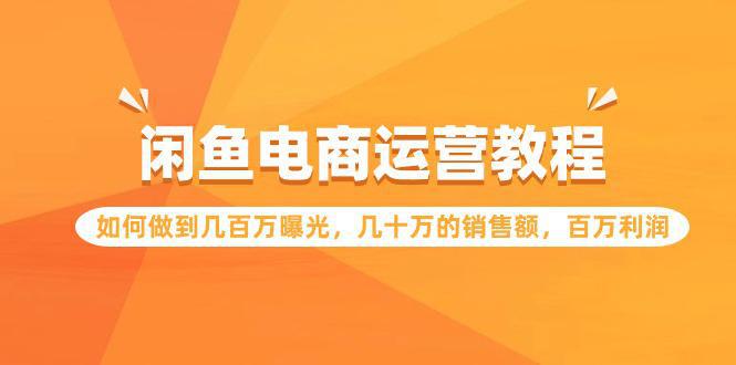 闲鱼电商运营教程:如何做到几百万曝光,几十万的销售额,百万利润-阿灿学库