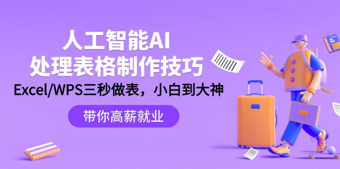 人工智能-AI处理表格制作技巧:Excel/WPS三秒做表,大神到小白-阿灿学库