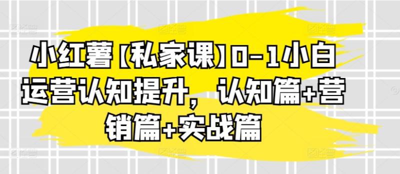 小红薯【私家课】0-1小白运营认知提升,认知篇 营销篇 实战篇 小红薯【私家课】0-1小白运营认知提升,认知篇 营销篇 实战篇