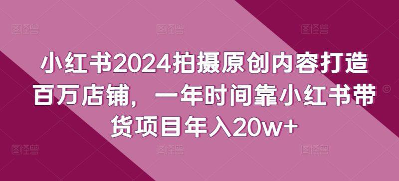 小红书2024拍摄原创内容打造百万店铺，1年时间靠小红书带货项目年入20W+-阿灿学库
