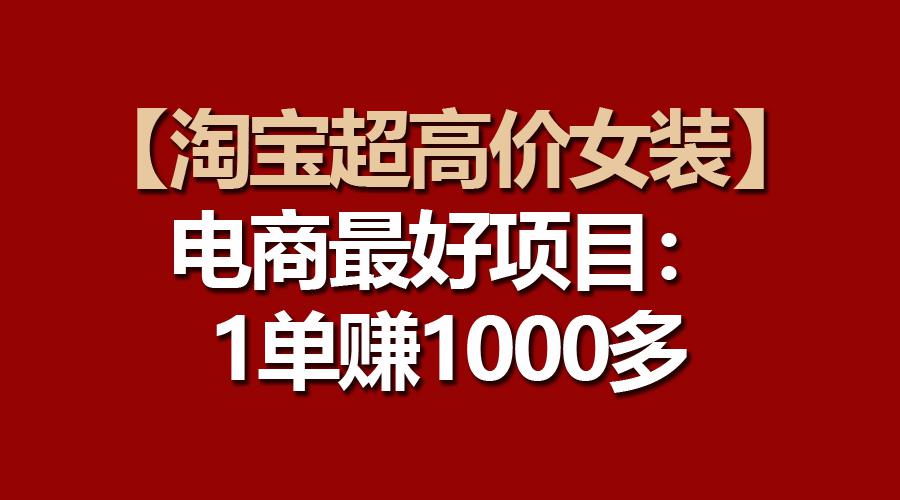 电商最好项目：淘宝超高价女装，一单赚1000多-阿灿学库