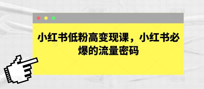 小红书变现宝典!低粉逆袭,流量密码轻松解锁? -1 小红书变现宝典!低粉逆袭,流量密码轻松解锁? -1