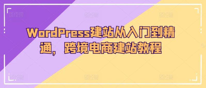 WORDPRESS建站教程:从入门到精通,轻松打造跨境电商网站! -1 WORDPRESS建站教程:从入门到精通,轻松打造跨境电商网站! -1