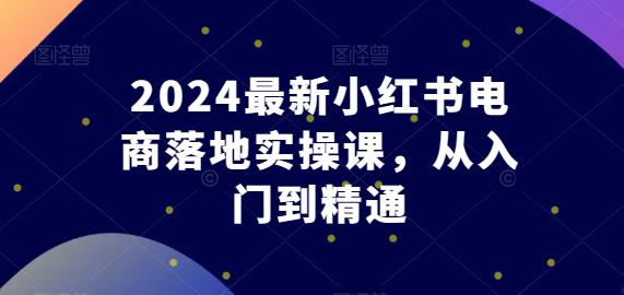 2024最新小红书电商落地实操课,从入门到精通 -1 2024最新小红书电商落地实操课,从入门到精通 -1
