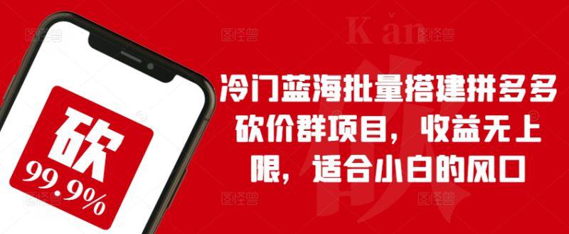 冷门蓝海批量搭建拼多多砍价群项目,收益无上限,适合小白的风口【揭秘】 -1 冷门蓝海批量搭建拼多多砍价群项目,收益无上限,适合小白的风口【揭秘】 -1
