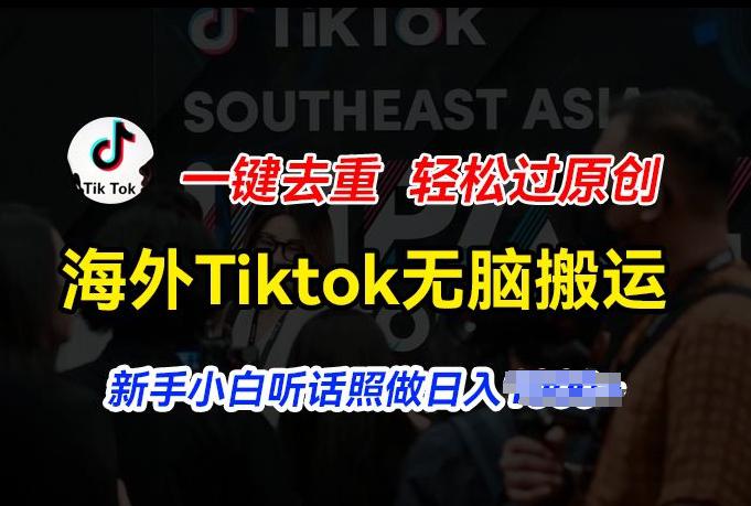 海外TIKTOK短视频无脑搬运，一键去重轻松过原创，新手小白听话照做日入几张【揭秘】-阿灿学库