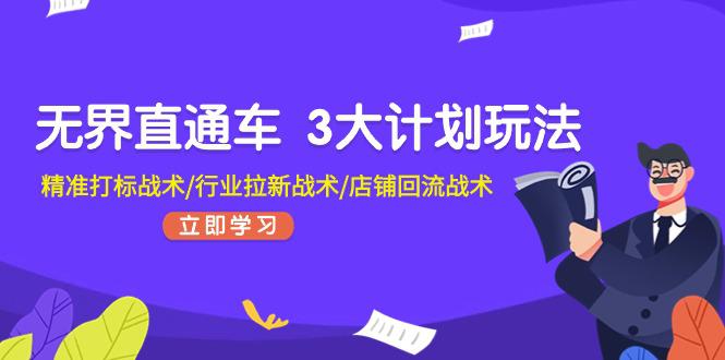 无界直通车 3大计划玩法，精准打标战术/行业拉新战术/店铺回流战术-阿灿学库