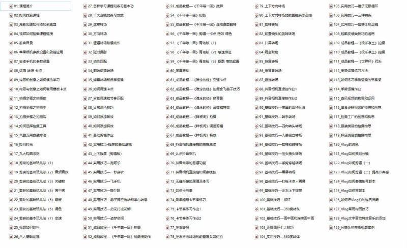 手机综合摄影技能课:学习手机拍摄技巧,用手机拍摄有品质短视频-126节 -1 手机综合摄影技能课:学习手机拍摄技巧,用手机拍摄有品质短视频-126节 -1