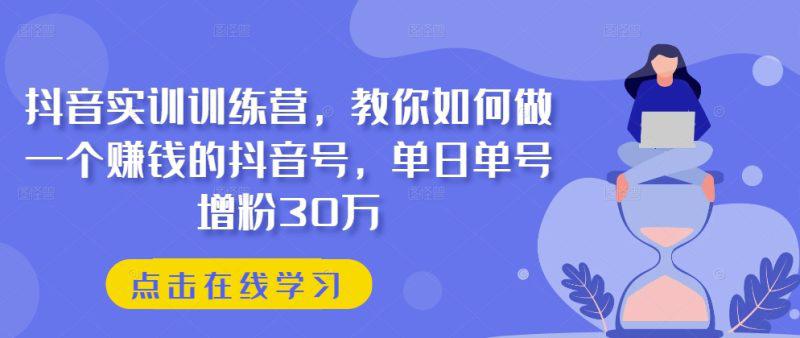 抖音实训训练营,教你如何做一个赚钱的抖音号,单日单号增粉30万 -1 抖音实训训练营,教你如何做一个赚钱的抖音号,单日单号增粉30万 -1