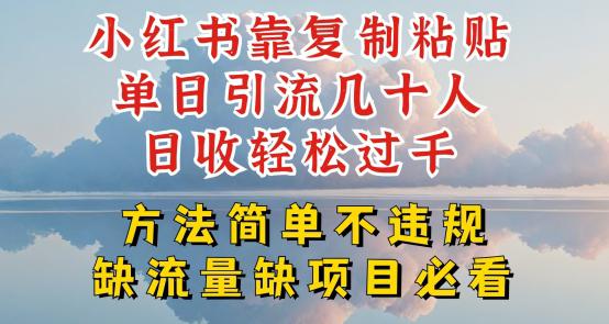 小红书靠复制粘贴单日引流几十人目收轻松过千,方法简单不违规【揭秘】 -1 小红书靠复制粘贴单日引流几十人目收轻松过千,方法简单不违规【揭秘】 -1