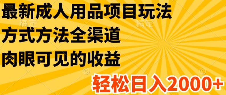 最新成人用品项目玩法,方式方法全渠道,轻松日入2K+【揭秘】 -1 最新成人用品项目玩法,方式方法全渠道,轻松日入2K+【揭秘】 -1