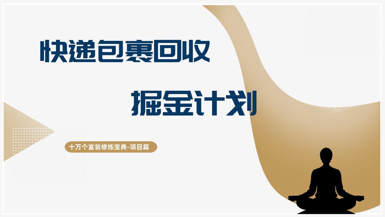 十万个富翁修炼宝典快递包裹回收掘金计划，小白也能轻松上手-阿灿学库