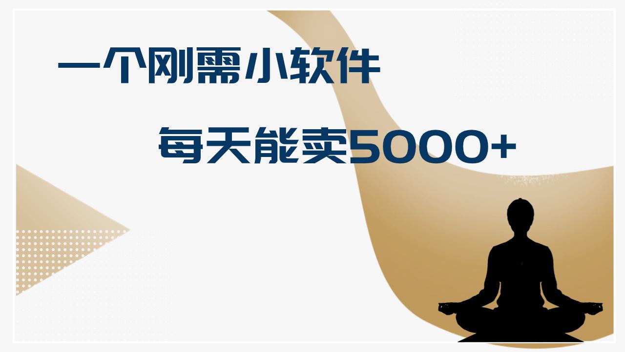 十万个富翁修炼宝典一个刚需小软件，每天能卖5000+，操作简单-阿灿学库