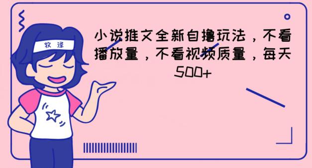 小说推文全新自撸玩法,不看播放量,不看视频质量,每天500+【揭秘】-阿灿学库