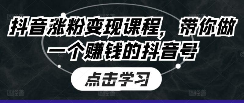 抖音涨粉变现课程,带你做一个赚钱的抖音号 -1 抖音涨粉变现课程,带你做一个赚钱的抖音号 -1