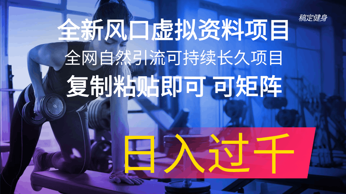 全新风口虚拟资料项目 全网自然引流可持续长久项目 复制粘贴即可可矩阵-阿灿学库
