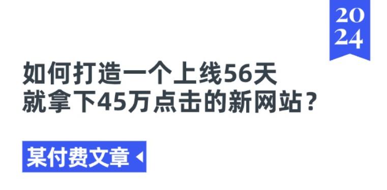 某付费文章《如何打造一个上线56天就拿下45万点击的新网站?》 -1 某付费文章《如何打造一个上线56天就拿下45万点击的新网站?》 -1