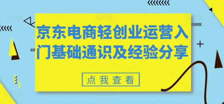 京东电商轻创业运营入门基础通识及经验分享-阿灿学库