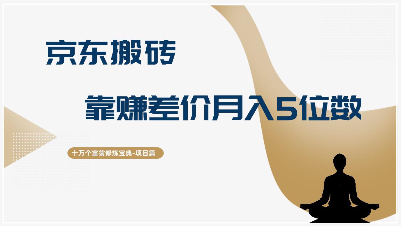 十万个富翁修炼宝典京东搬砖，靠赚差价月入5位数-阿灿学库