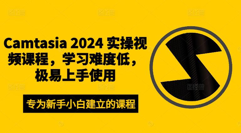 CAMTASIA 2024 实操视频课程，学习难度低，极易上手使用-阿灿学库