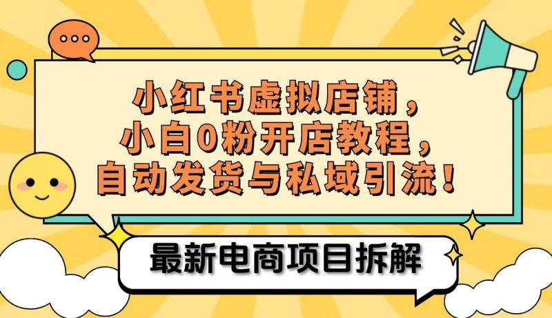 小红书电商,小白虚拟类目店铺教程,被动收益+私域引流 -1 小红书电商,小白虚拟类目店铺教程,被动收益+私域引流 -1