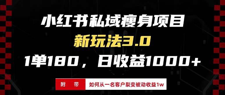 小红书瘦身项目3.0模式,新手小白日赚收益1000+(附从一名客户裂变收益… -1 小红书瘦身项目3.0模式,新手小白日赚收益1000+(附从一名客户裂变收益… -1