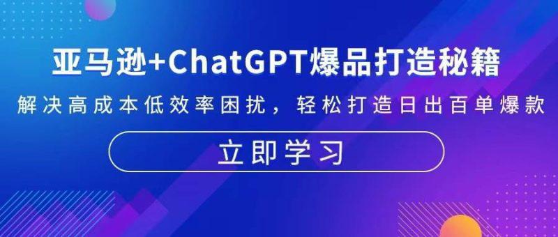 亚马逊+ChatGPT爆品打造秘籍:解决高成本低效率困扰 轻松打造日出百单爆款-阿灿学库