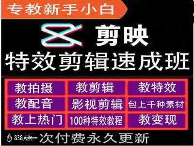 剪映特效教程和运营变现教程,特效剪辑速成班,专教新手小白 -1 剪映特效教程和运营变现教程,特效剪辑速成班,专教新手小白 -1