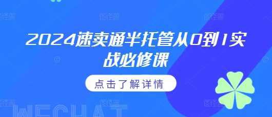 2024速卖通半托管从0到1实战必修课,掌握通投广告打法、熟悉速卖通半托管的政策细节 -1 2024速卖通半托管从0到1实战必修课,掌握通投广告打法、熟悉速卖通半托管的政策细节 -1
