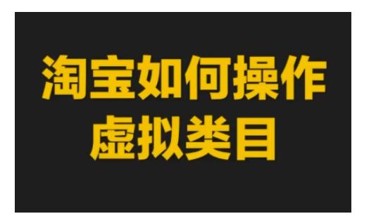 淘宝如何操作虚拟类目,淘宝虚拟类目玩法实操教程 -1 淘宝如何操作虚拟类目,淘宝虚拟类目玩法实操教程 -1