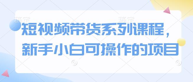 短视频带货系列课程,新手小白可操作的项目 -1 短视频带货系列课程,新手小白可操作的项目 -1