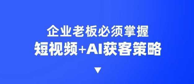 企业短视频AI获客霸屏流量课,6步短视频+AI突围法,3大霸屏抢客策略 -1 企业短视频AI获客霸屏流量课,6步短视频+AI突围法,3大霸屏抢客策略 -1