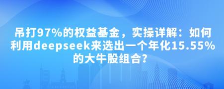 付费文章:吊打97%的权益基金,实操详解:如何利用deepseek来选出一个年化15.55%的大牛股组合? -1 付费文章:吊打97%的权益基金,实操详解:如何利用deepseek来选出一个年化15.55%的大牛股组合? -1