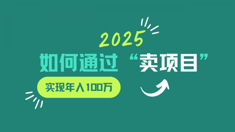2025年如何通过“卖项目”实现年入100w -1 2025年如何通过“卖项目”实现年入100w -1