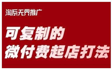 淘宝可复制的微付费起店打法，带你掌握可复制的微付费起店打法-阿灿学库