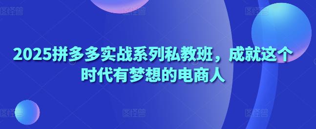 2025拼多多实战系列私教班，成就这个时代有梦想的电商人 -1