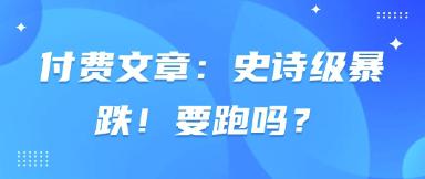 付费文章:史诗级暴跌!要跑吗? -1 付费文章:史诗级暴跌!要跑吗? -1