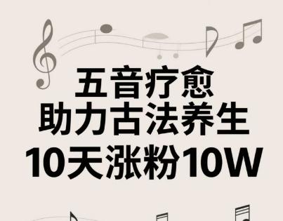 古法五音养生教程,五音疗愈的视频的制作方法,2-4小时就能学会,作者10天涨粉10W -1 古法五音养生教程,五音疗愈的视频的制作方法,2-4小时就能学会,作者10天涨粉10W -1