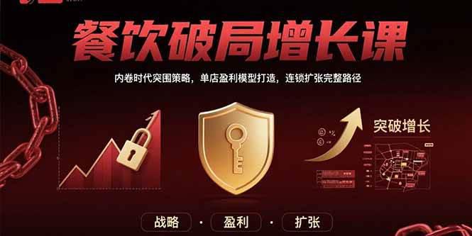 餐饮破局增长课:内卷时代突围策略,单店盈利模型打造,连锁扩张完整路径 -1 餐饮破局增长课:内卷时代突围策略,单店盈利模型打造,连锁扩张完整路径 -1