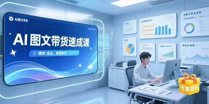 AI图文带货速成课，养号引流秘籍，爆款选品策略，美图制作全流程-阿灿学库
