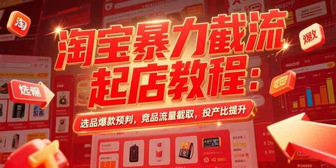 淘宝暴力截流起店教程:选品爆款预判,竞品流量截取,投产比提升 -1 淘宝暴力截流起店教程:选品爆款预判,竞品流量截取,投产比提升 -1
